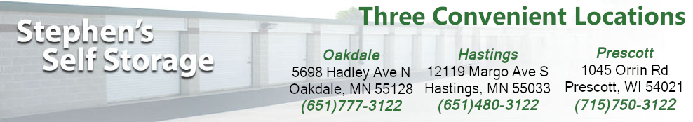 Stephen's Self-Storage - Oakdale Minnesota - Hastings Minnesota